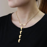 Engrave Family Mom Zircon Heart Names Necklace for Women