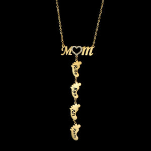 Engrave Family Mom Zircon Heart Names Necklace for Women