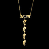 Engrave Family Mom Zircon Heart Names Necklace for Women