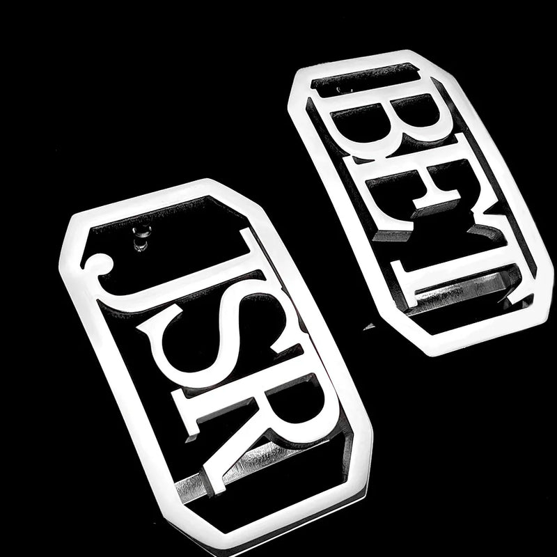 Custom Men's Stainless Steel Belt Buckle w/ Logo Initials