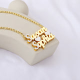 18K Double Diamond Name Plate Necklace Choker