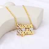 18K Double Diamond Name Plate Necklace Choker
