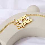 18K Double Diamond Name Plate Necklace Choker
