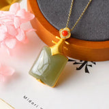 Personalized Hetian Gray Jade S925 Sterling Silver Pendant