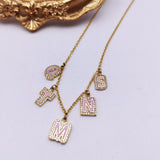 Personalized Colorful Enamel Bubble Necklace with Diamond Letter