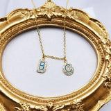 Personalized Colorful Enamel Bubble Necklace with Diamond Letter