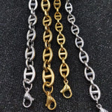 Pig Nose Coffee Bean Chain Necklace Stainless Steel Jewelry Accessories