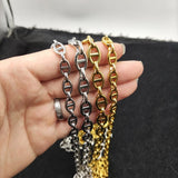 Pig Nose Coffee Bean Chain Necklace Stainless Steel Jewelry Accessories