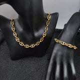 Pig Nose Coffee Bean Chain Necklace Stainless Steel Jewelry Accessories