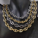Pig Nose Coffee Bean Chain Necklace Stainless Steel Jewelry Accessories