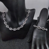 Pig Nose Coffee Bean Chain Necklace Stainless Steel Jewelry Accessories