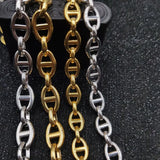 Pig Nose Coffee Bean Chain Necklace Stainless Steel Jewelry Accessories