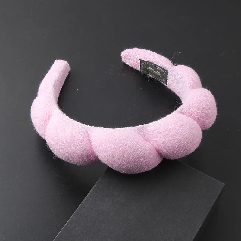 Pink Velvet Twist Sponge Girls Hairband Wedding Headwear