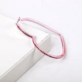 Pink Crystal Heart Hoop Earrings Exaggerated Statement Jewelry