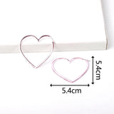 Pink Crystal Heart Hoop Earrings Exaggerated Statement Jewelry