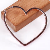 Pink Crystal Heart Hoop Earrings Exaggerated Statement Jewelry