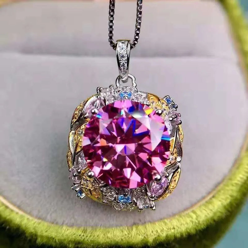 Pink Diamond Pendant Women's High-end Necklace