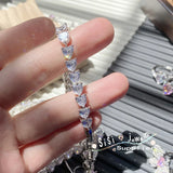 Pink Love High Zircon Bracelet Brilliant Faceted Jewelry Gift