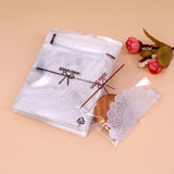 100pcs Pink 10x10+3cm Cookies Pouches Plastic Bags