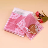 100pcs Pink 10x10+3cm Cookies Pouches Plastic Bags