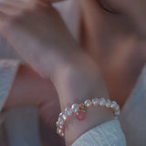Pink Purple Freshwater Pearl Bracelet Honey Peach Pendant Wedding Jewelry