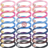Pink Red Brown Leather Bracelet with 925 Silver Clasp