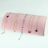 Pink Velvet Jewelry Organizer Cloth Window Necklace Pendant Jewelry Display