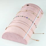 Pink Velvet Jewelry Organizer Cloth Window Necklace Pendant Jewelry Display