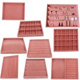 Pink Velvet Jewelry Display Organizer Case Tray Holder