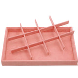 Pink Velvet Jewelry Display Organizer Case Tray Holder