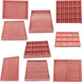 Pink Velvet Jewelry Display Organizer Case Tray Holder