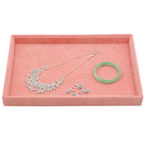 Pink Velvet Jewelry Display Organizer Case Tray Holder