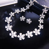 Flower Necklace Collar Chain Celebrity Charm Jewelry Set