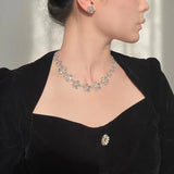 Flower Necklace Collar Chain Celebrity Charm Jewelry Set