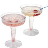 20Pcs Clear Plastic Champagne Glasses for Parties