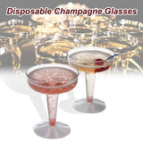 20Pcs Clear Plastic Champagne Glasses for Parties