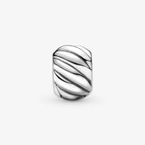 925 Silver Feathered Band of Hearts Butterfly Clip Bead