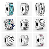 925 Silver Feathered Band of Hearts Butterfly Clip Bead