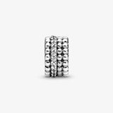925 Silver Feathered Band of Hearts Butterfly Clip Bead