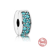 925 Silver Feathered Band of Hearts Butterfly Clip Bead