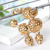 Poodle Dog Charm Pendant Key Chain Rhinestone Crystal Purse Bag Women Jewelry