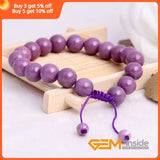 10mm Natural Purple Phosphosiderite Beads Bracelet for Women