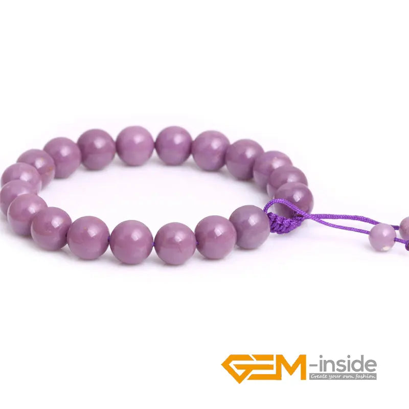 10mm Natural Purple Phosphosiderite Beads Bracelet for Women