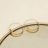 14K Real Plated Matte Frosted Texture Hoop Earrings for Women Girl Jewelry