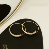 14K Real Plated Matte Frosted Texture Hoop Earrings for Women Girl Jewelry