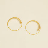 14K Real Plated Matte Frosted Texture Hoop Earrings for Women Girl Jewelry