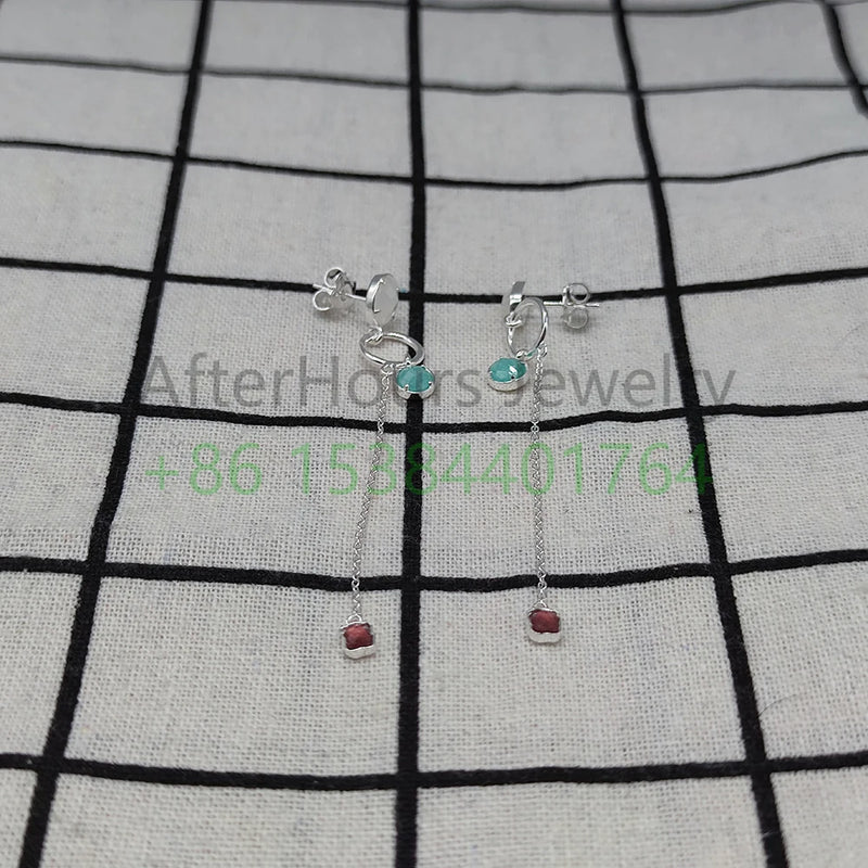 925 Silver Onix Gemstones Earrings Women Light Bear Fine Jewelry