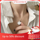 925 Silver Round Necklace For Women Fine Jewelry