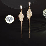 14K Real Leaves Earrings for Women Charming Jewelry