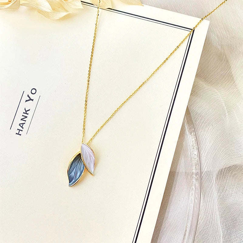 14K Morandi Style Leaves Jewelry Set for Women